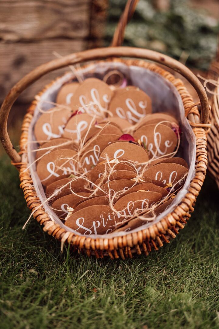 Wedding Confetti Cardboard Twine Pouch Bloom Weddings