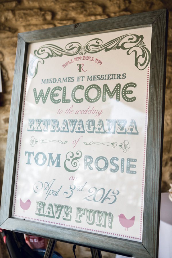 circus wedding sign