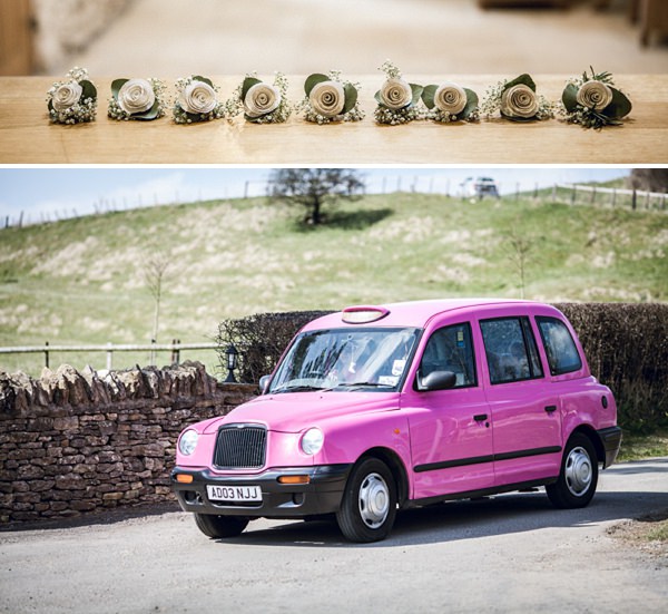 pink taxi wedding