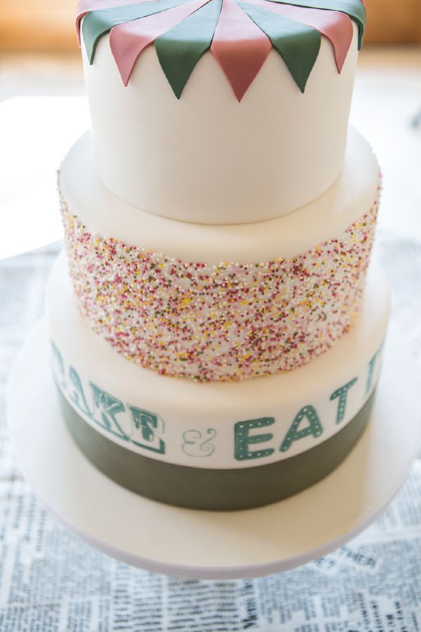 circus wedding cake sprinkles hundreds & thousands