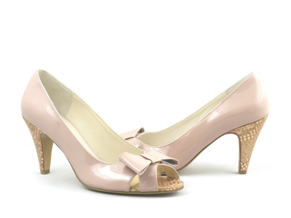 Shoe-Escarpin vernis vieux rose pitonkomp