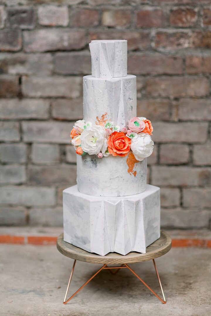 Wedding Cake Ideas Geometric Concrete Jo Bradbury Photography