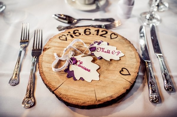 wood place mat wedding favour