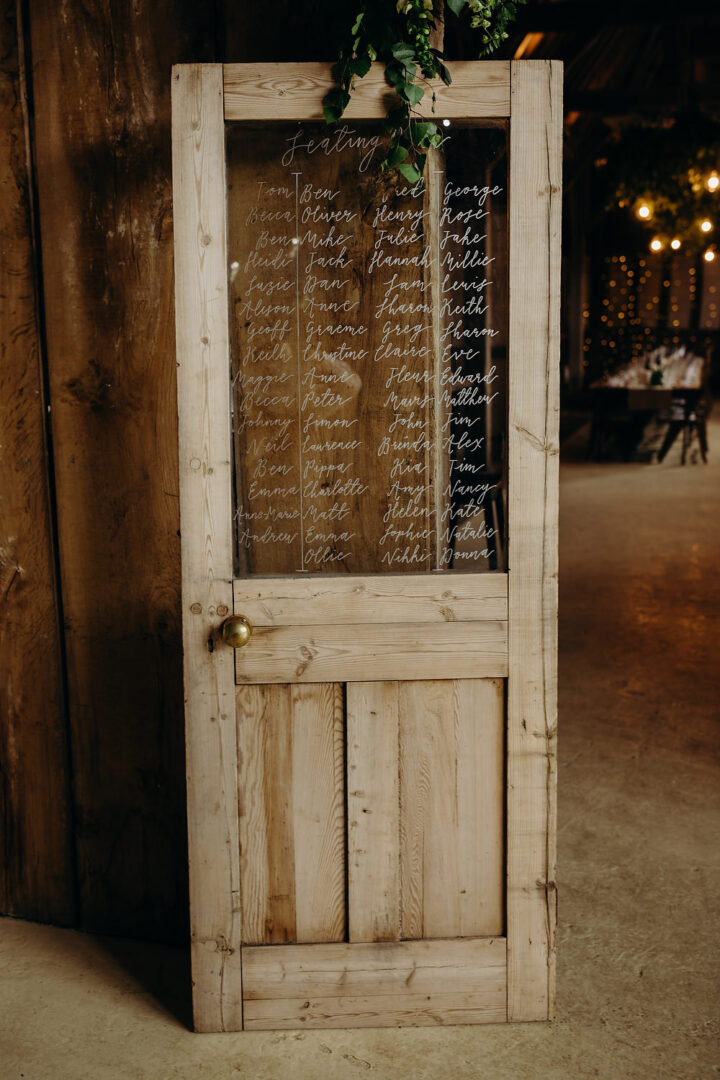 Door Table Plan Wedding Richard Skins Photography