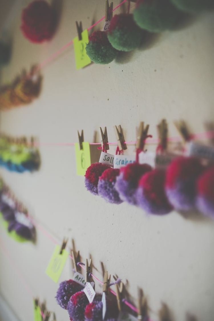 Pom Pom Wedding Table Plan meliamelia