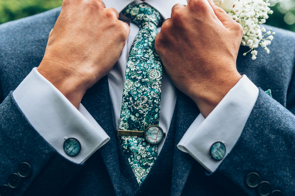 Something Blue Cufflinks Groom Idea Erica Hawkins Photography