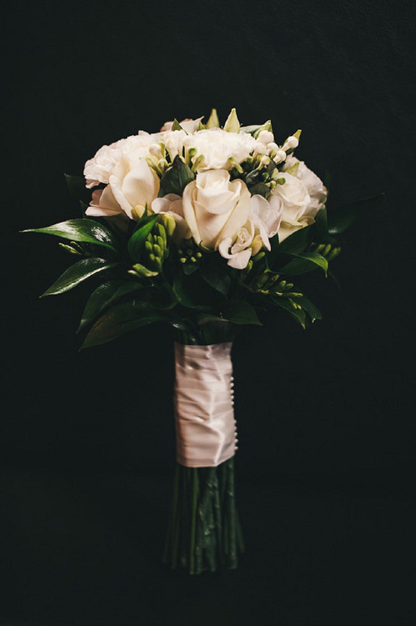white rose bouquet