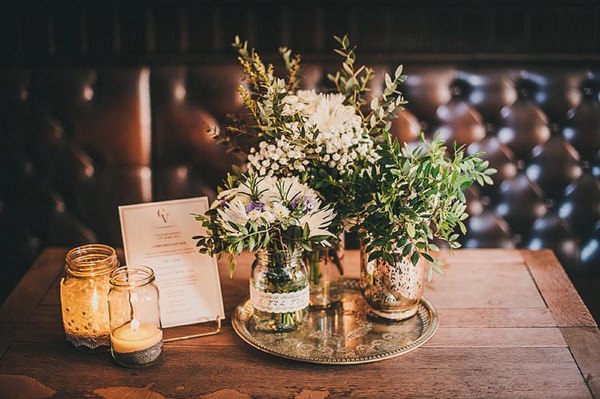 rustic flowers pub wedding relaxed