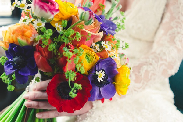 mutlicoloured spring bouquet