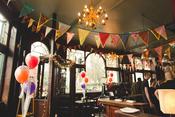 eclectic colourful pub wedding london