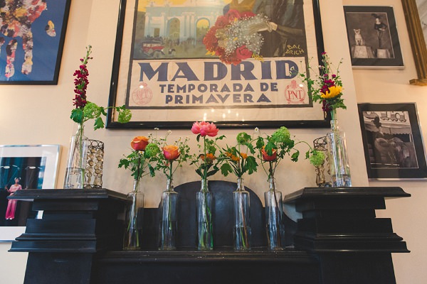 flowers in bottles