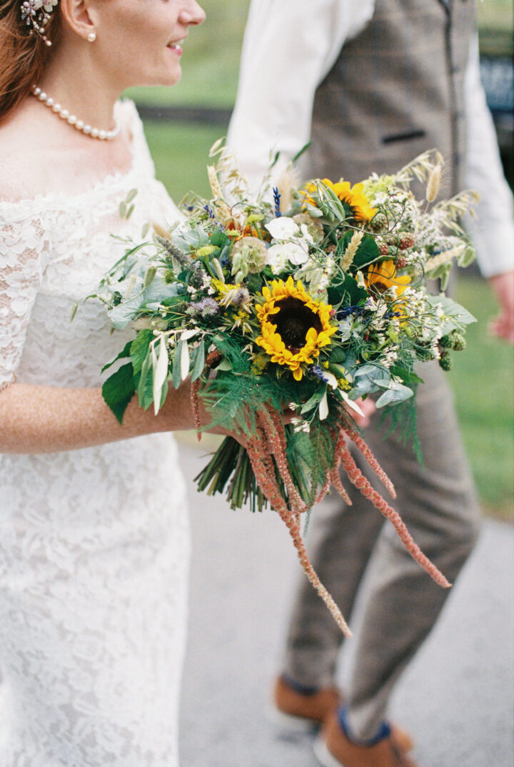 Autumn Bridal Bouquet Inspiration Sunflower Becky Bailey Photographer