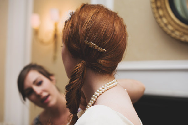 bride plait hair Simple Intimate Budget Wedding http://www.annaurban.com/