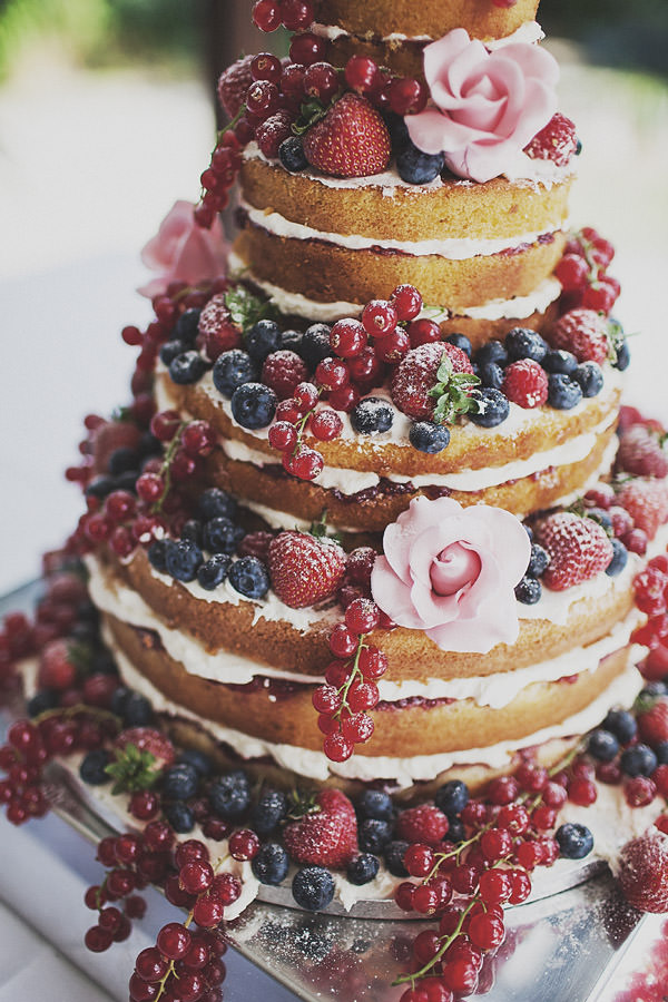 Naked fruit wedding cake Classic Elegant Pink Wedding http://www.annahardy.co.uk/