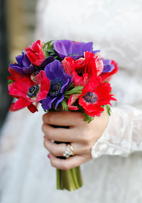 Winter Wedding Flower Ideas Anemone Sarah and Simon Wedding Photography