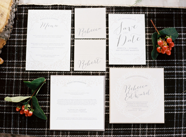 Elegant Stationery Rustic Christmas Wedding Ideas http://www.victoriaphippsphotography.co.uk/