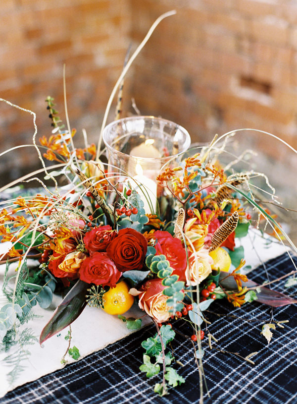 Table Flowers Rustic Christmas Wedding Ideas http://www.victoriaphippsphotography.co.uk/
