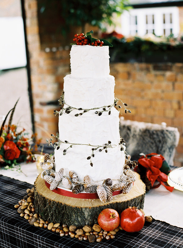 White Cake Rustic Christmas Wedding Ideas http://www.victoriaphippsphotography.co.uk/