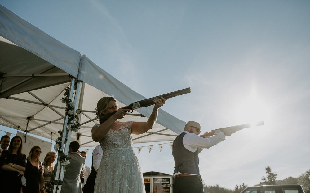 Wedding Game Ideas Clay Pigeon Shooting Siobhan Beales Photography