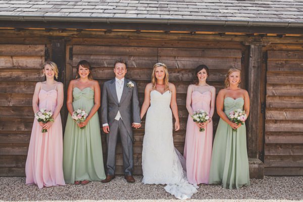 Homemade Pink Green Wedding Pastel Pink Green Bridesmaids http://www.jordannamarston.com/