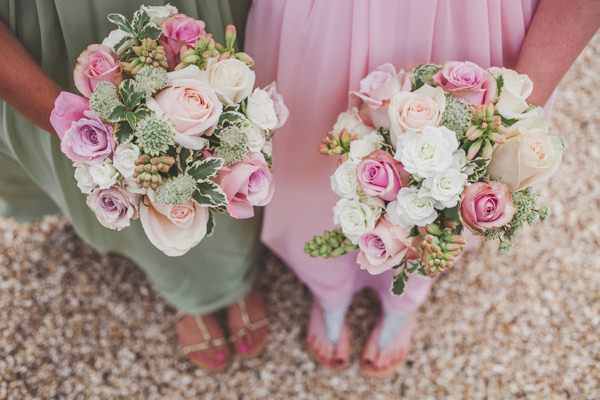 Homemade Pink Green Wedding Bridesmaid Bouquets http://www.jordannamarston.com/