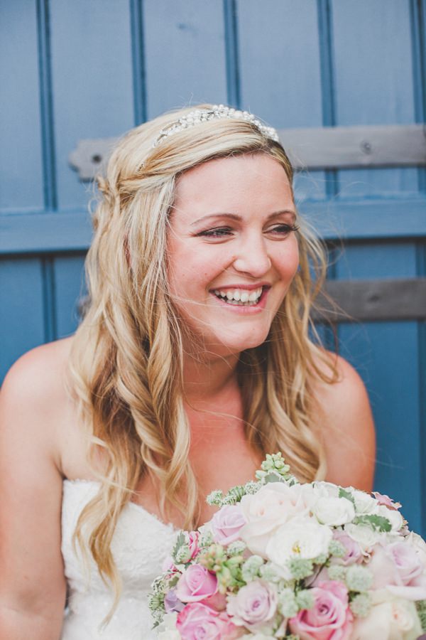Homemade Pink Green Wedding Tousled Curled Hair Bride http://www.jordannamarston.com/