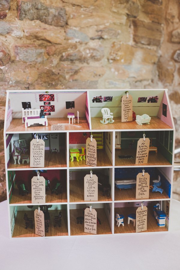 Homemade Pink Green Wedding Doll House Seating Plan http://www.jordannamarston.com/