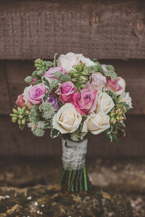 Homemade Pink Green Wedding Bouquet http://www.jordannamarston.com/