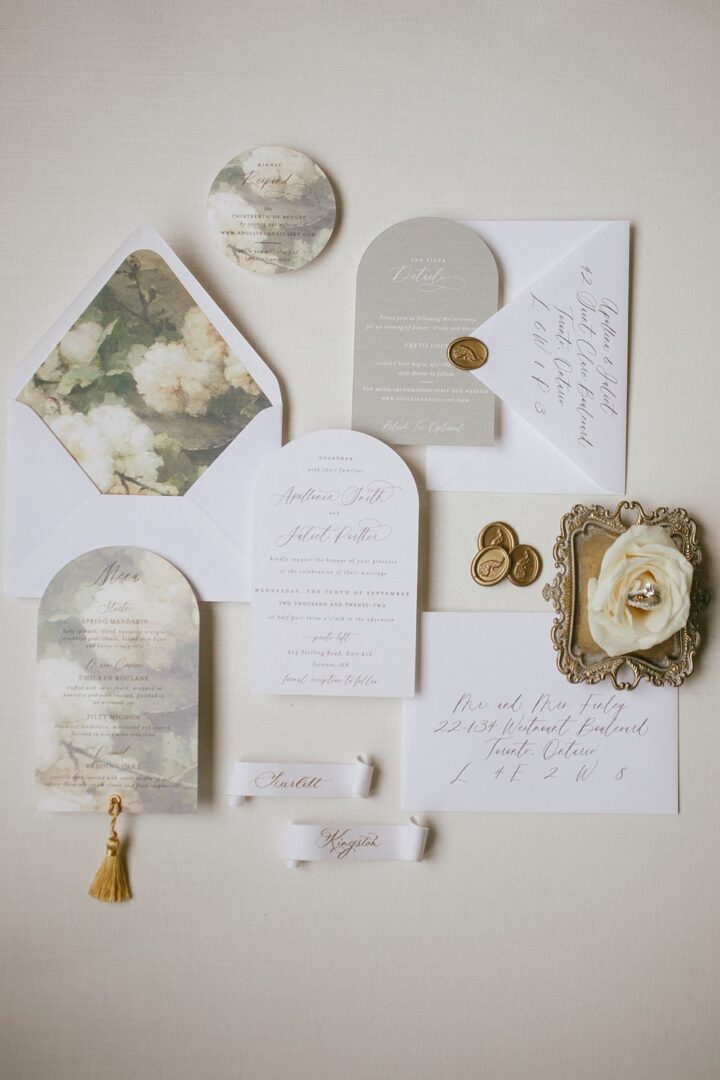 Floral Gold Wedding Invite Ideas Rosetta Li Weddings
