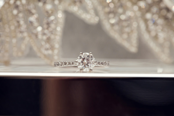 White Classic Hollywood Glamour Wedding Princess Diamond Engagement Ring http://www.kerryannduffy.com/