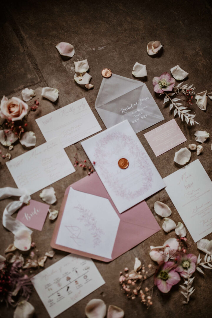 Wedding Invitation Pink Grey Ideas Camilla Andrea Photography