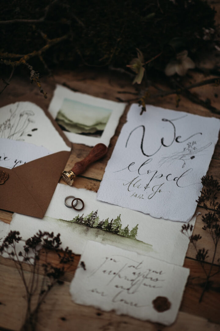 Wedding Invite Elopement Trees Thyme Lane Photography