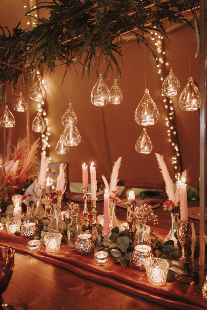 Tipi Wedding Idea Hanging Tea Lights Georgi Mabee