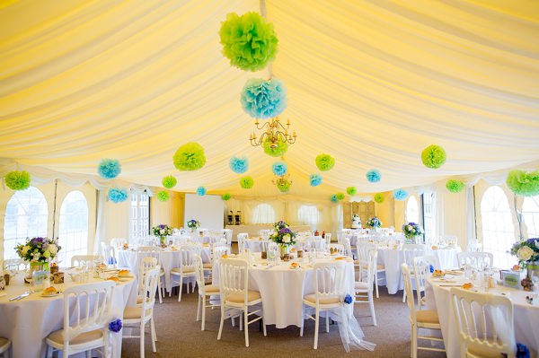 Fresh Fun Relaxed Blue & Green Wedding Pom Poms http://www.katherineashdown.co.uk/
