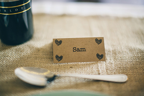1950s Spring Village Fete Wedding Kraft Paper Place Names http://www.lifelinephotography.co.uk/