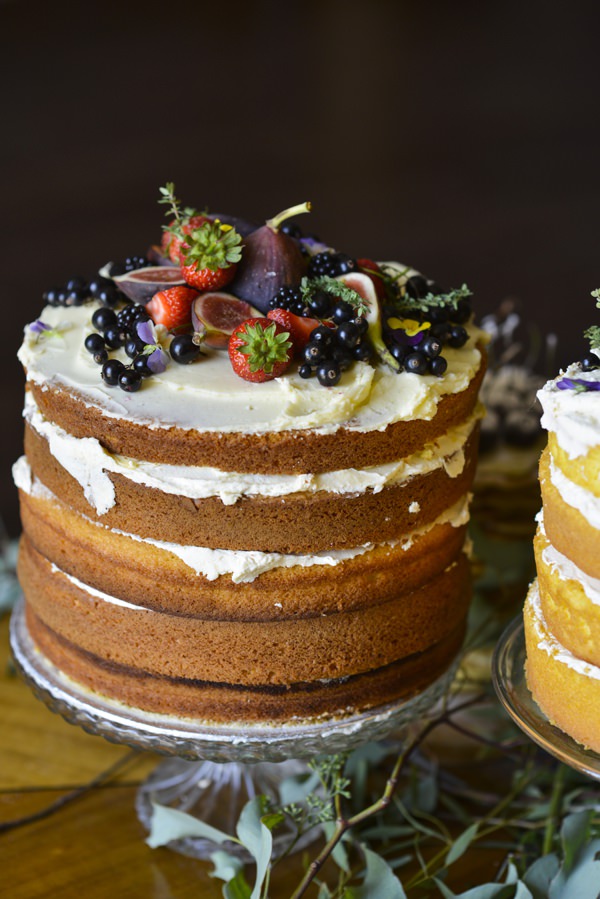 Ethereal Woodland Wedding Ideas Naked Cake Sponge Fruit http://www.careysheffield.com/