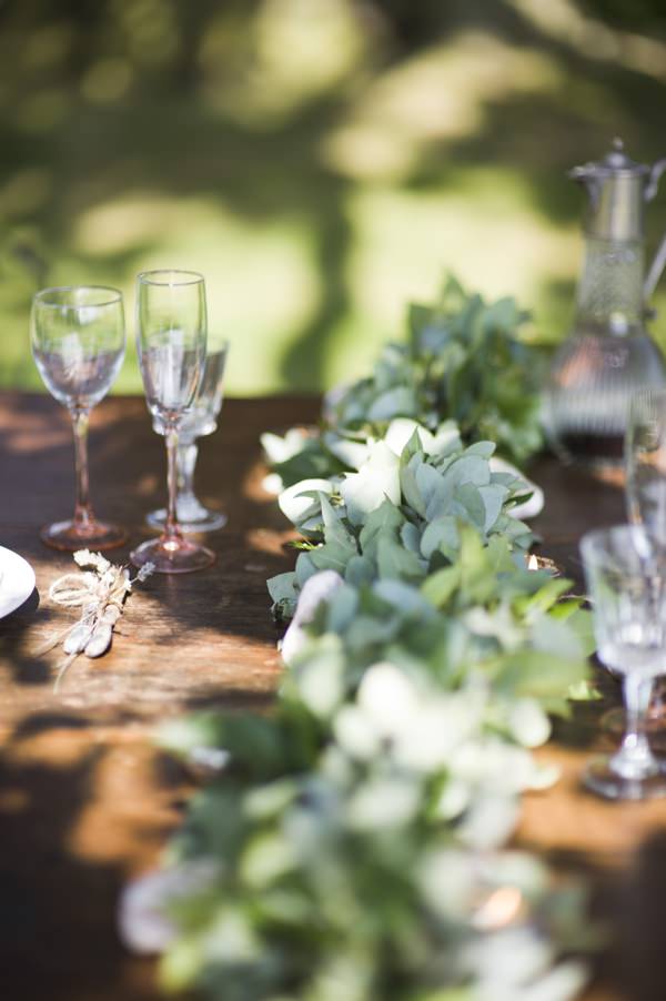 Ethereal Woodland Wedding Table Garland Flowers Foliage Ideas http://www.careysheffield.com/