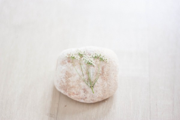 DIY Tutorial How To Pebble Stone Pressed Flower Leaf Botanical Favours Place Names