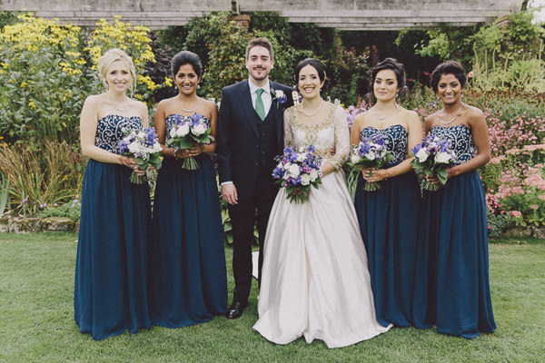 Beautiful English Indian Wedding Blue Bridesmaids http://www.scuffinsphotography.com/