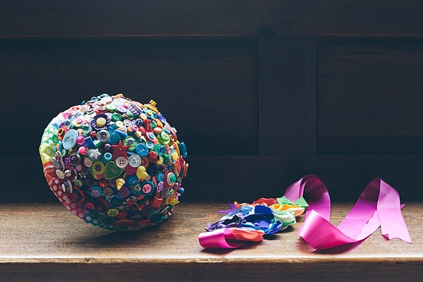 Creative Fun Rainbow Wedding Button Bridal Bouquet http://www.christinewehrmeier.com/ 