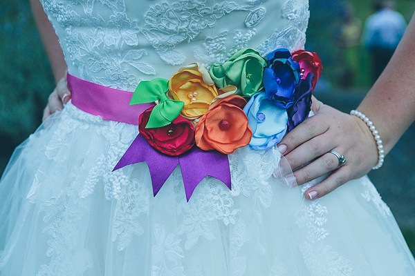 Creative Fun Rainbow Wedding Belt Bride http://www.christinewehrmeier.com/