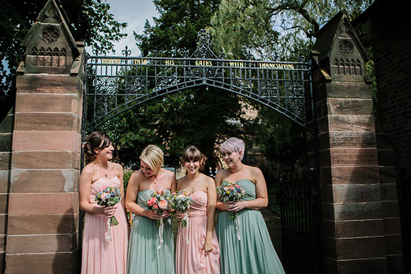 Bohemian Outdoor Tipi Wedding Pastel Bridesmaid Dresses http://www.sarahjanesphotography.co.uk/