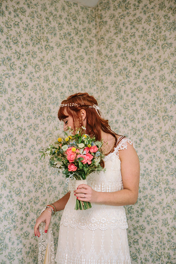 Bohemian Outdoor Tipi Wedding Claire Pettibone Dress Bride http://www.sarahjanesphotography.co.uk/ 