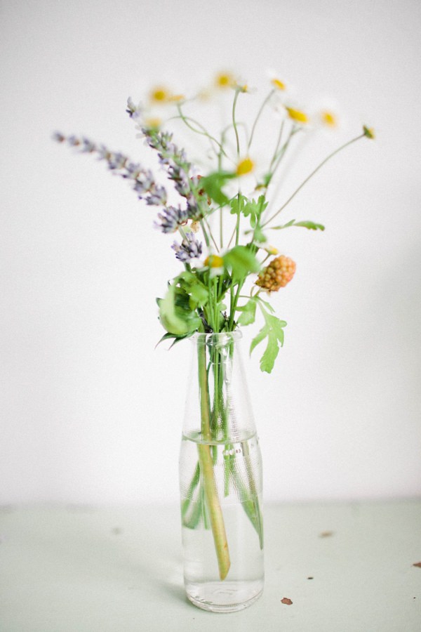 Beautiful Summer Provence Flower Wedding Ideas Bottle Flowers Daisy Lavender Berries http://www.brittspring.com/
