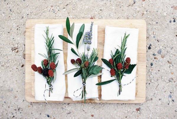 Berry Herb Buttonhole Boutonnière Beautiful Summer Provence Flower Wedding Ideas http://www.brittspring.com/ 