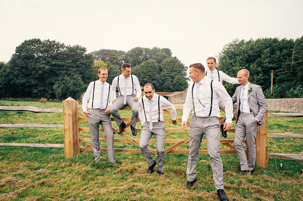Colourful Homemade Village Hall Wedding Braces Boys Groomsmen Style http://hollydeacondesign.com/