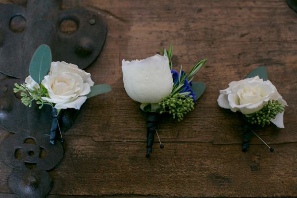 Simple Elegant Black Tie Minnesota Wedding Rose White Buttonholes http://www.erinjohnsonphotoblog.com/