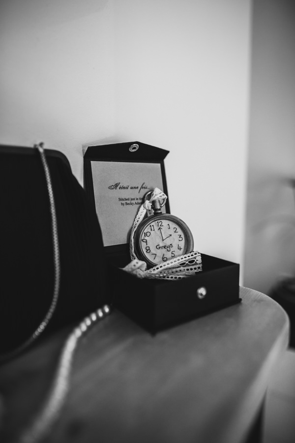 Fabric Stitched Pocket Watch Gift Creative Yellow 'Greys' Waterfall Woods Wedding http://www.lucylittle.co.uk/