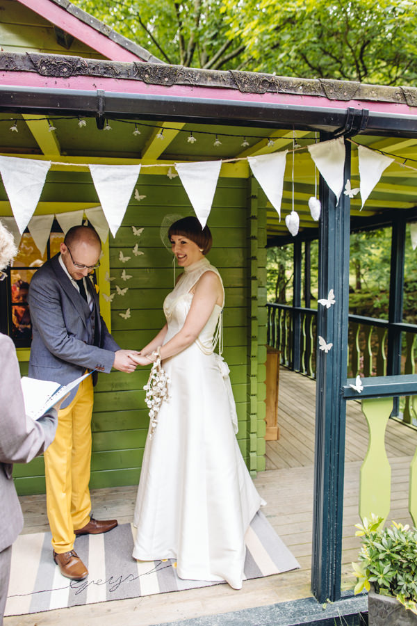 Ceremony Personalised Rug Marriage Creative Yellow 'Greys' Waterfall Woods Wedding http://www.lucylittle.co.uk/
