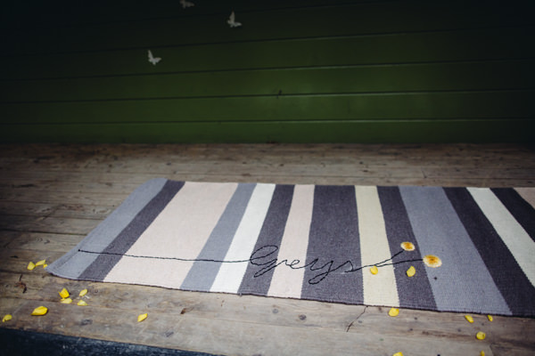 Surname Rug Marriage Personal Ceremony Creative Yellow 'Greys' Waterfall Woods Wedding http://www.lucylittle.co.uk/